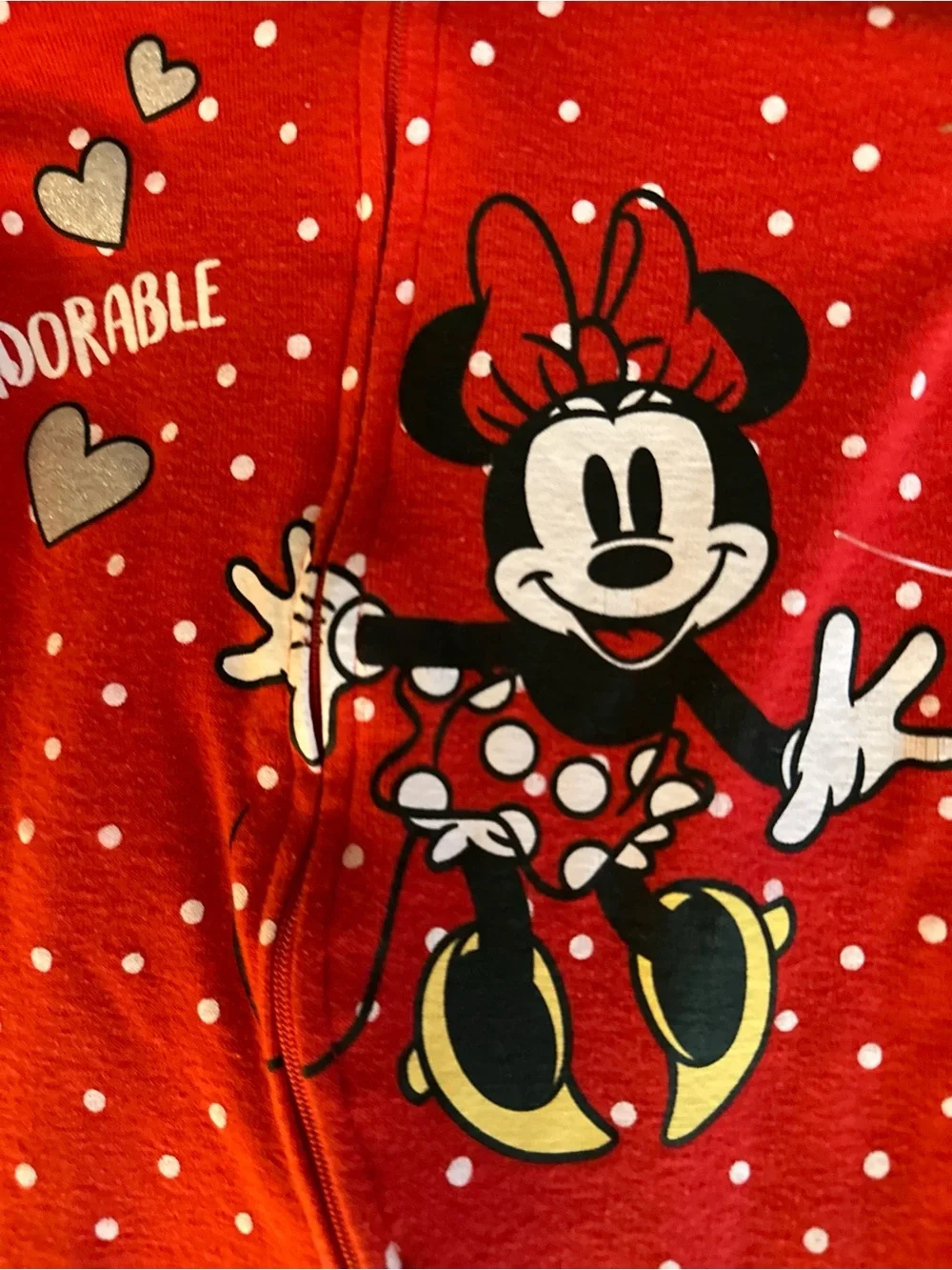 Disney Red Minnie Mouse Polka Dot Footed One-Piece